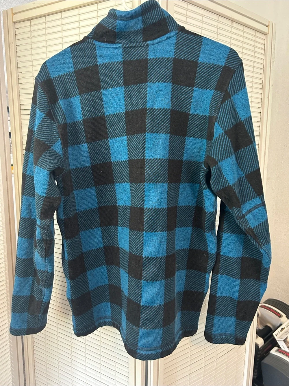 The North Face Blue and Black Sherpa Fleece Pullover